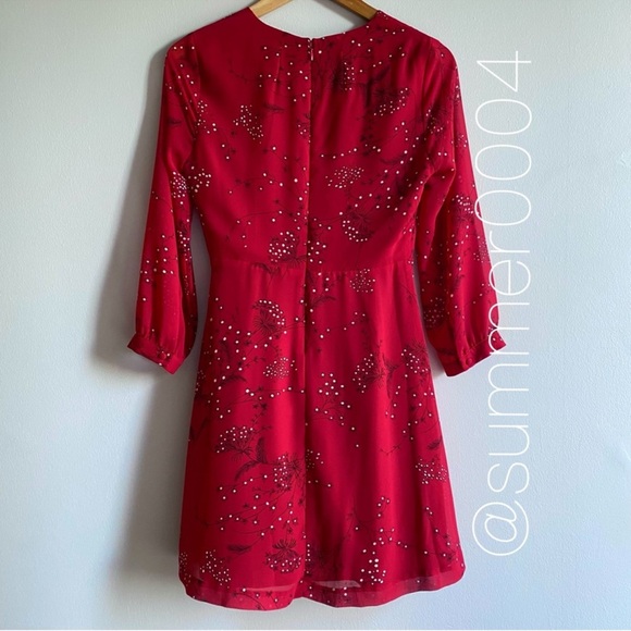 Like New Madewell Hazelwood Wrap Dress Dress Red 0 - Picture 7 of 11